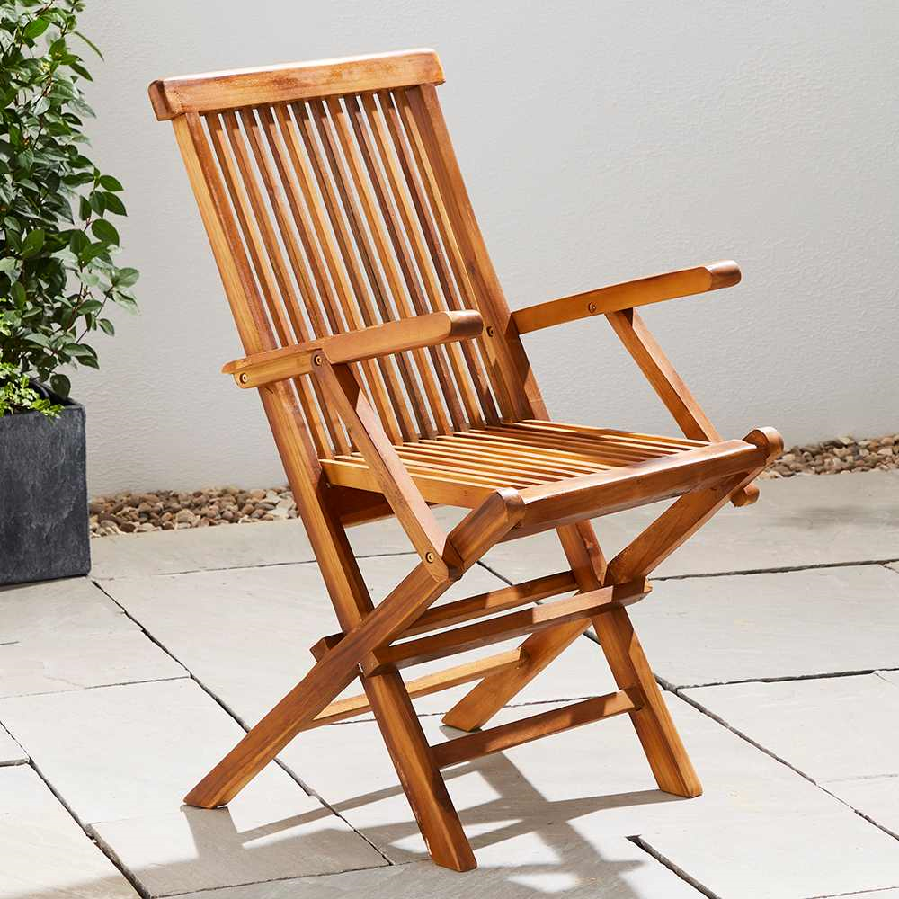 Solid Teak Hardwood Sherford Folding Outdoor Armchair - Solid Teak Hardwood Sherford Folding Outdoor Classic Armchair